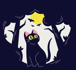 创意暗夜森林里的黑猫