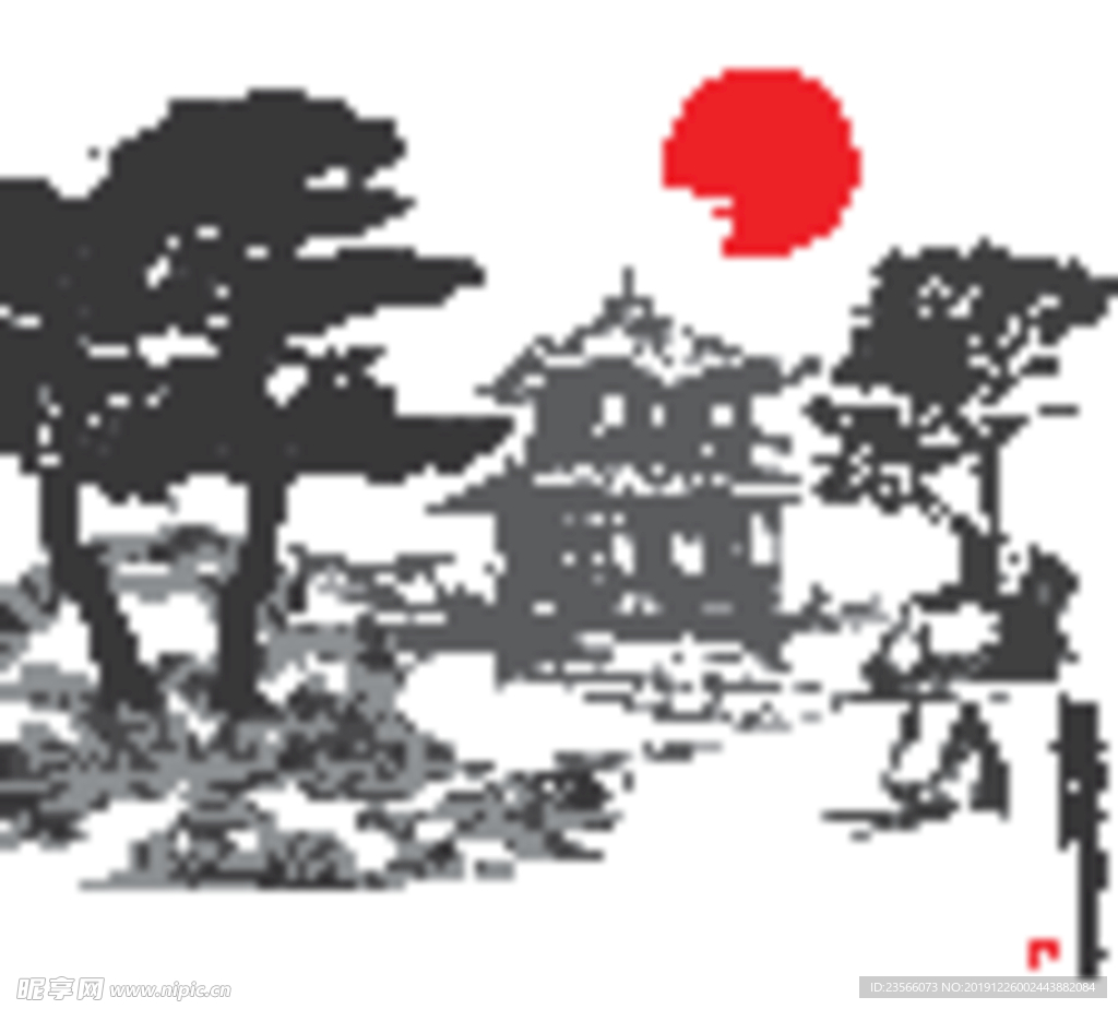 中国风传统水墨风景画