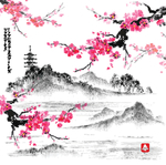 中国风传统水墨风景画