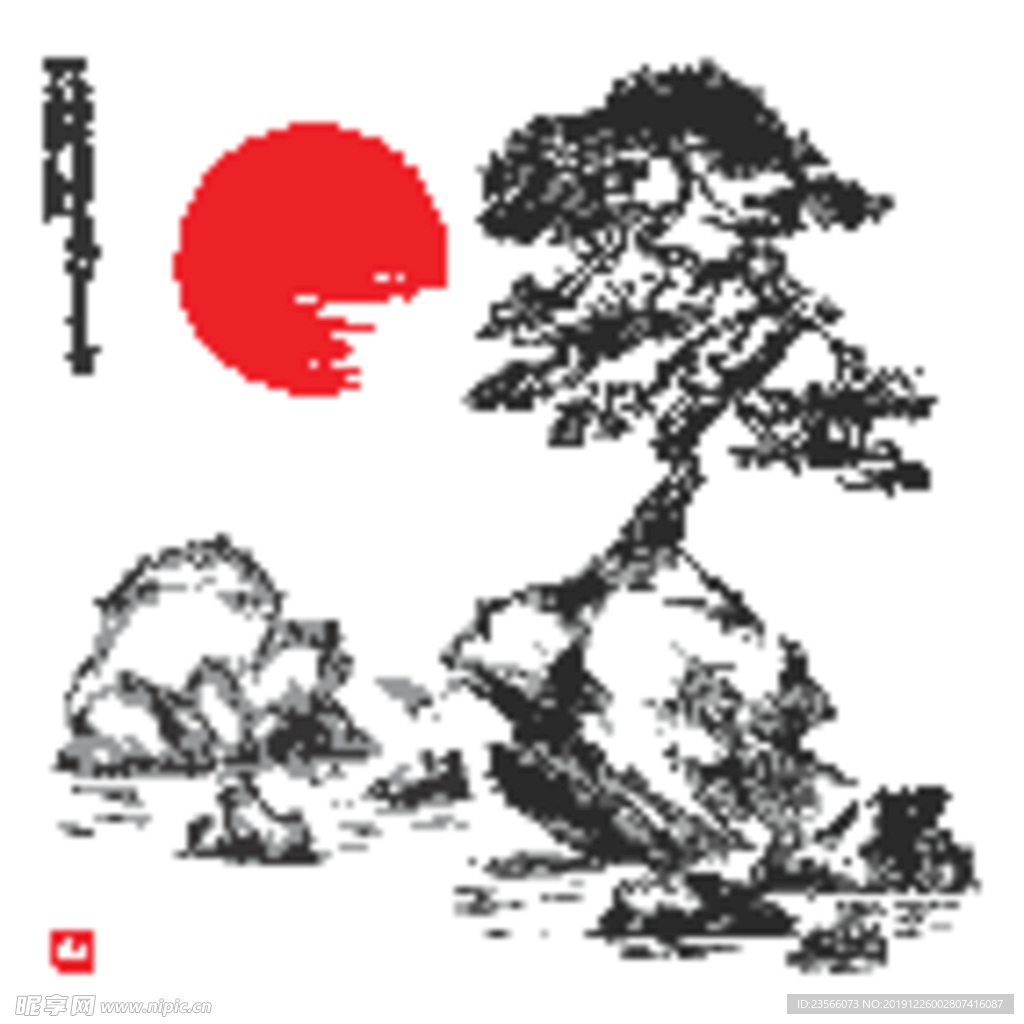 中国风传统水墨风景画