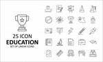 简约线性教育ICON图标设计