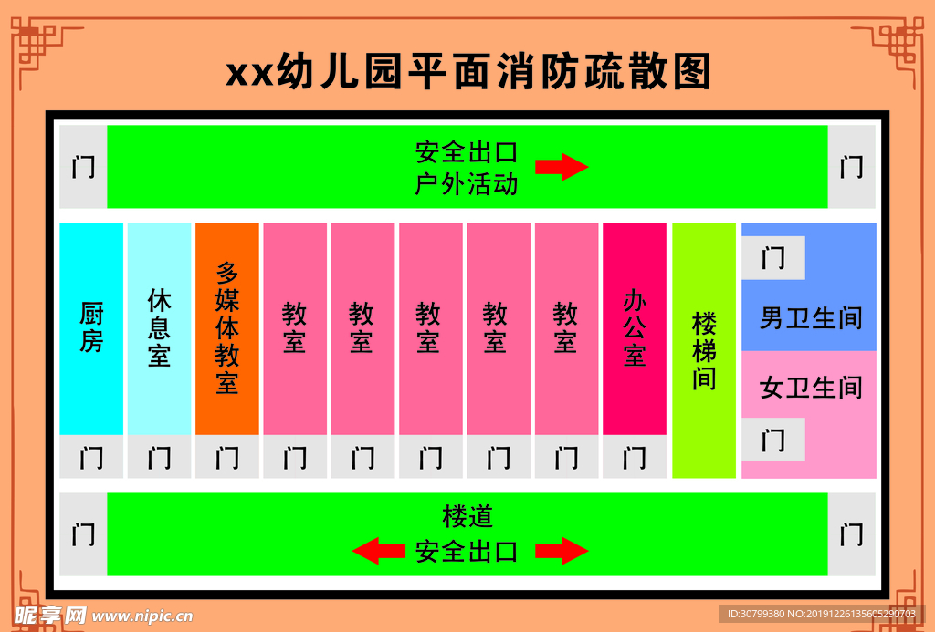 幼儿园消防示意图