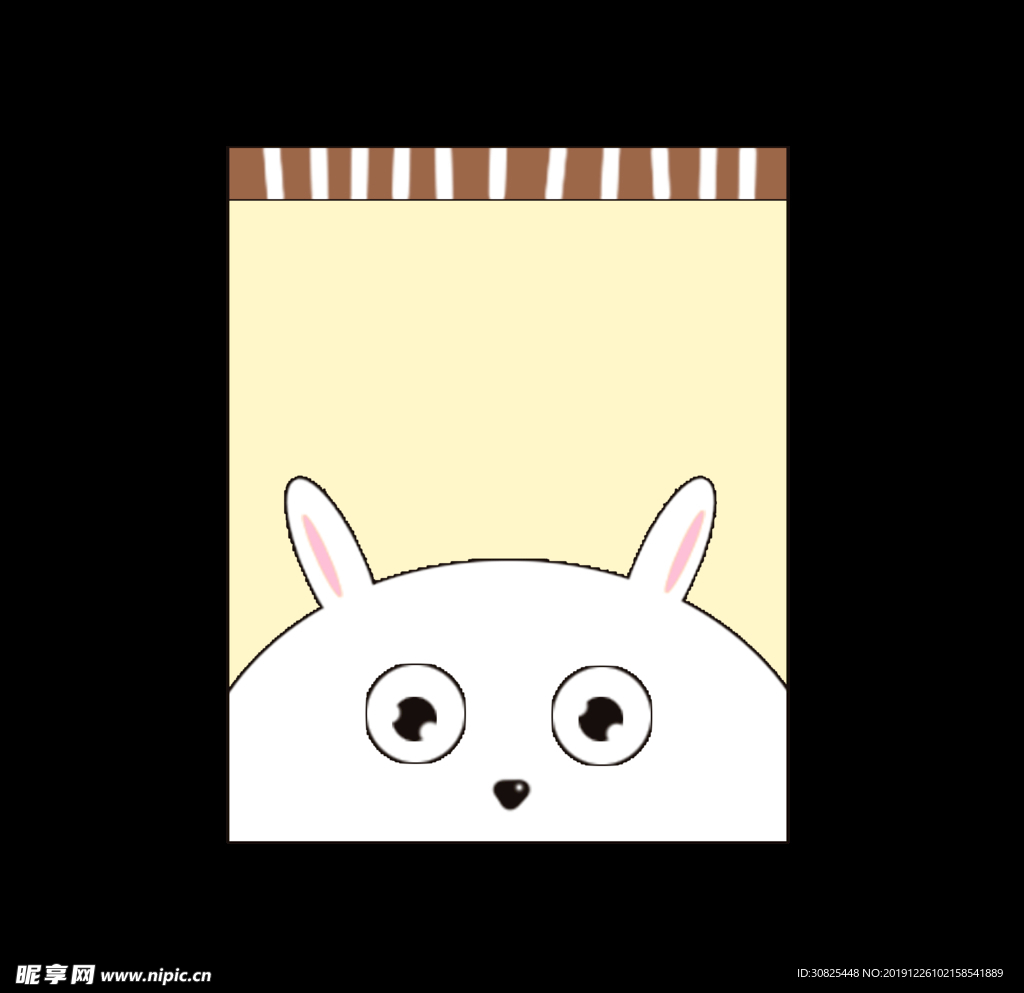 卡通文本小兔叽白兔子动物元素