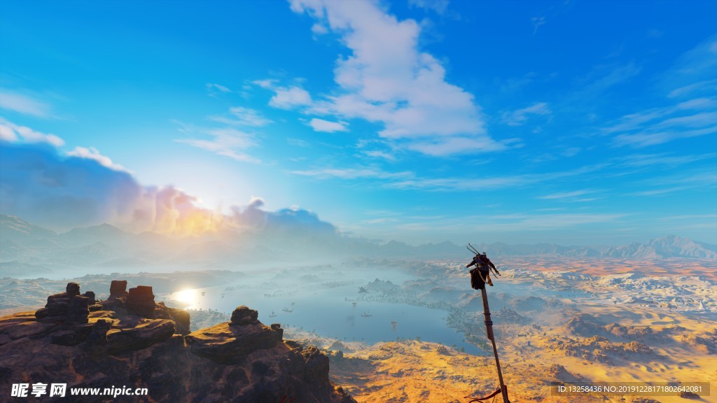 彩色群山天空云彩风景