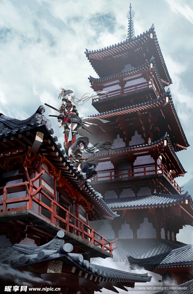 彩色人物插画动漫背景