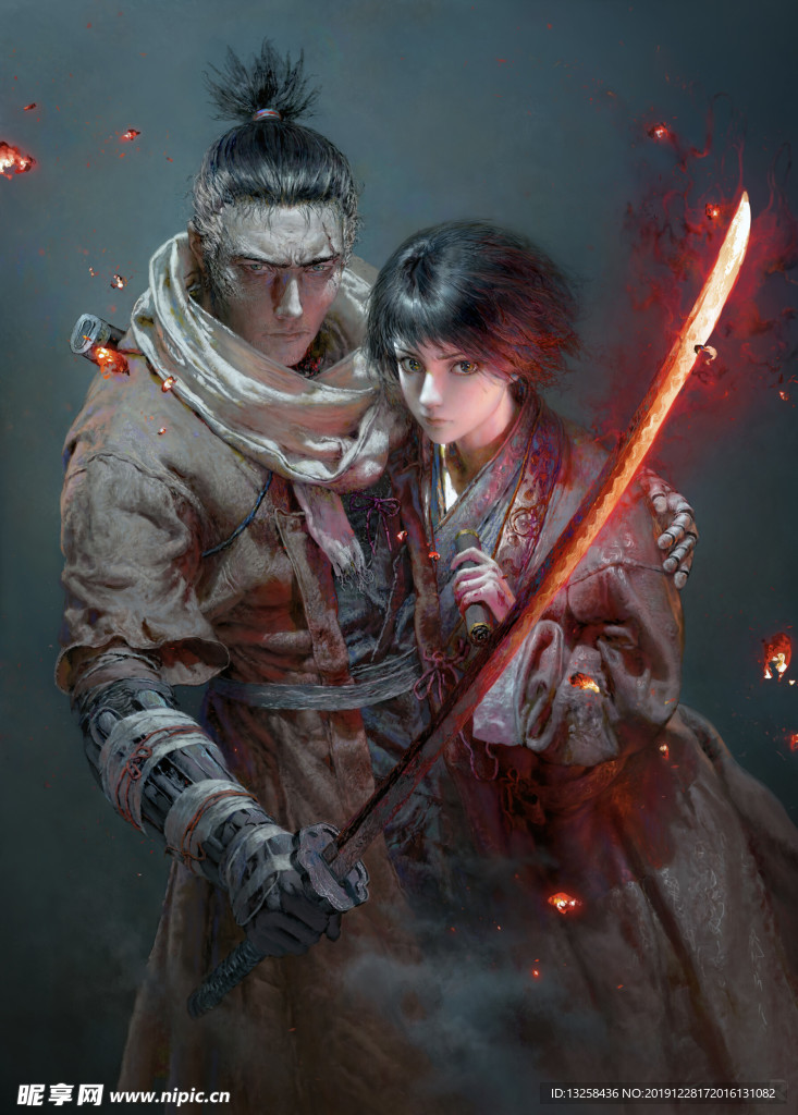 彩色人物插画动漫背景