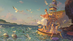 彩色人物插画动漫背景
