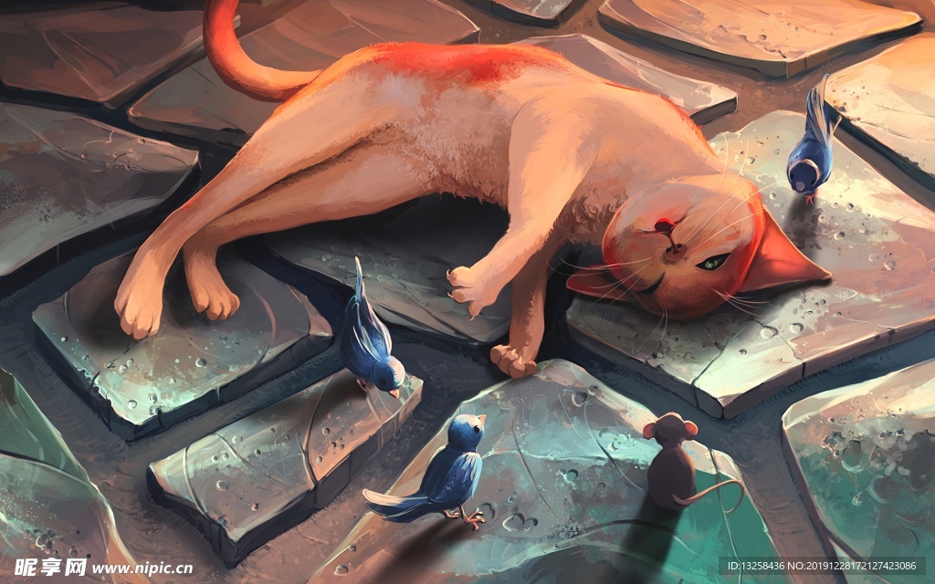 彩色人物插画动漫背景