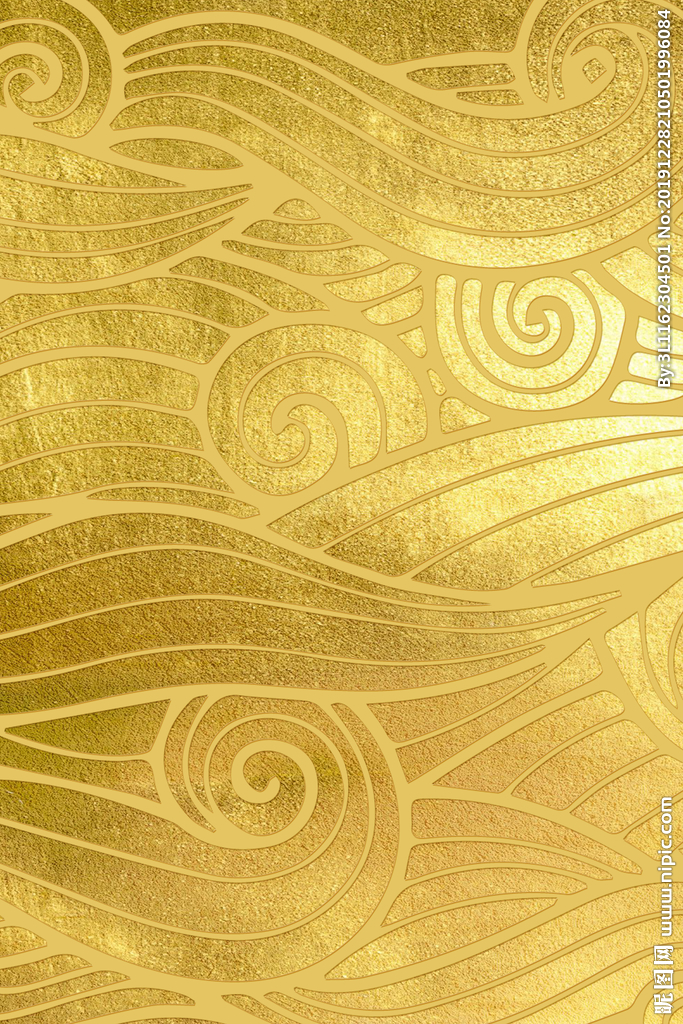 中国风金色水纹立体底纹背景