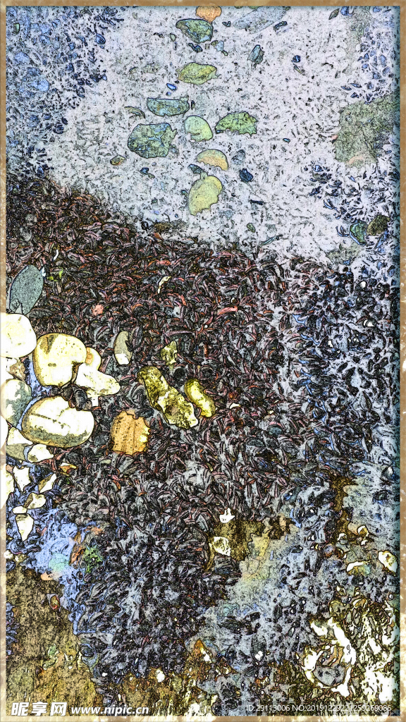手绘蓝色插画