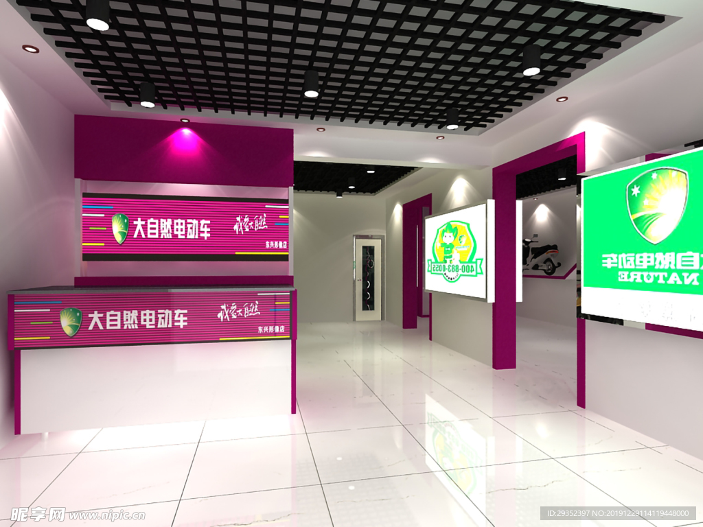电动车展厅装修设计效果图