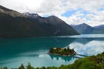 湖景山色