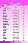 价目表