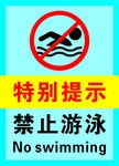 禁止游泳警示标志海报