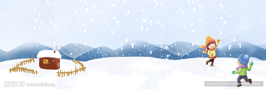 冬季大雪雪地背景