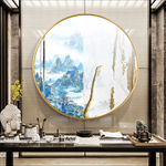 轻奢山水圆形装饰画