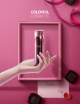 粉色相框化妆品海报设计