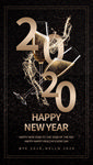 黑金简约2020英文海报