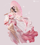 彩色插画人物动漫背景