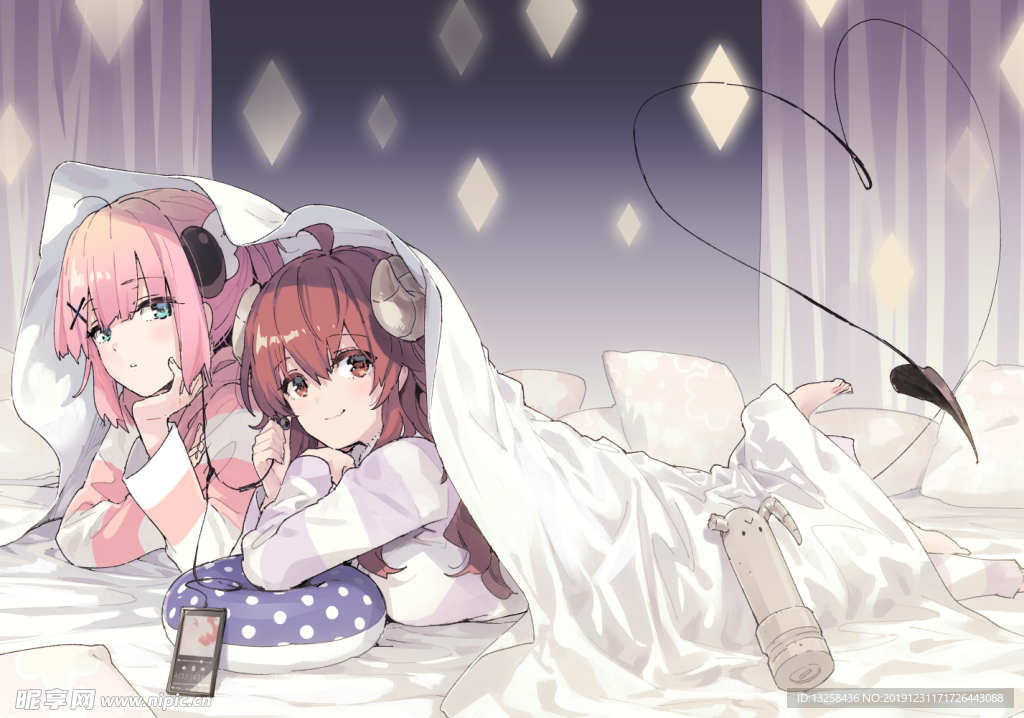 彩色插画人物动漫背景