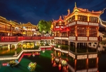 亭台楼阁夜景灯光
