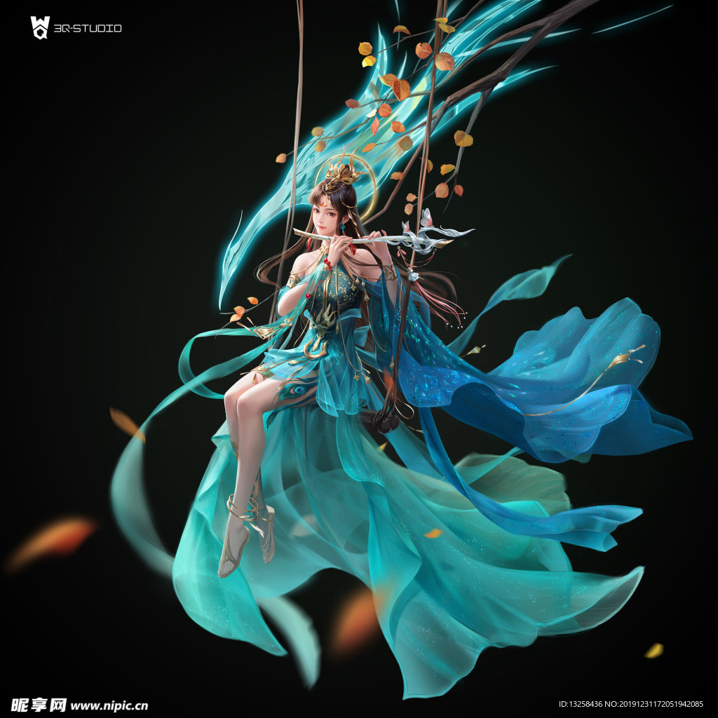 彩色插画人物动漫背景