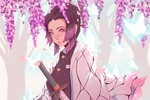 彩色插画人物动漫背景