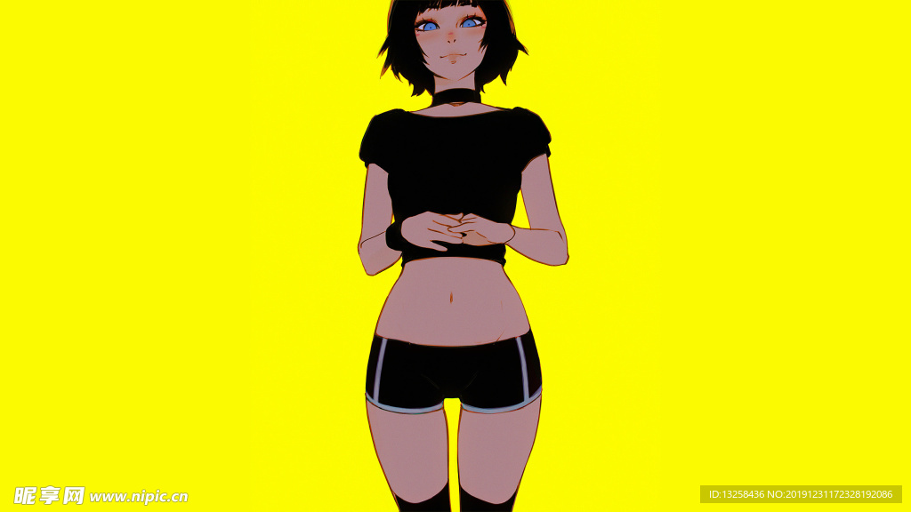 彩色插画人物动漫背景