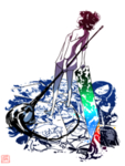 彩色插画人物动漫背景