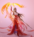 彩色插画人物动漫背景