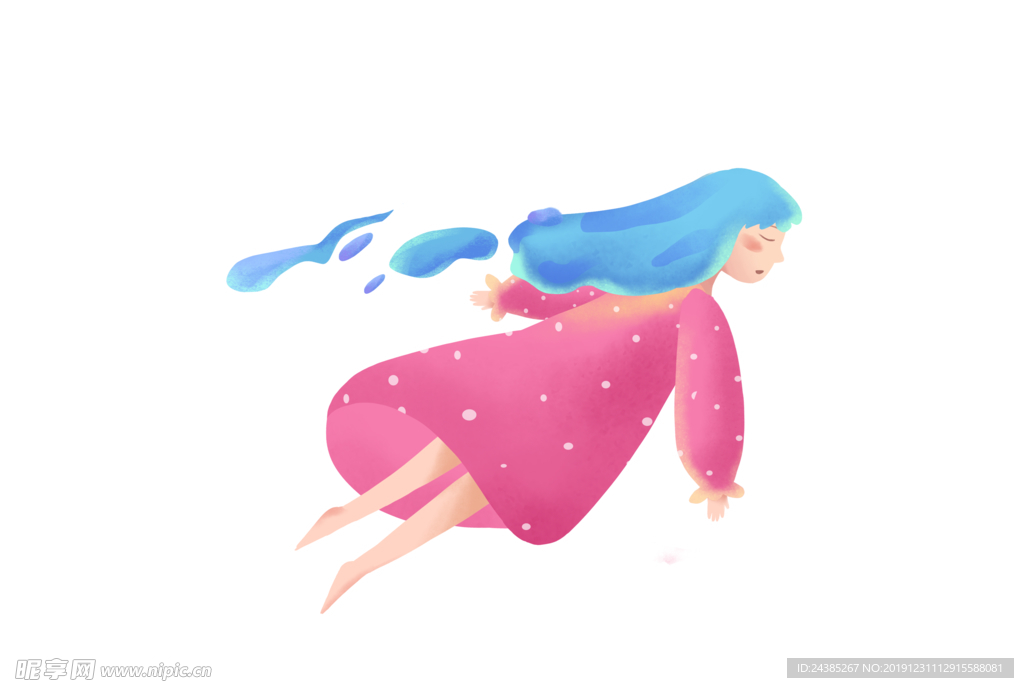 手绘小女孩