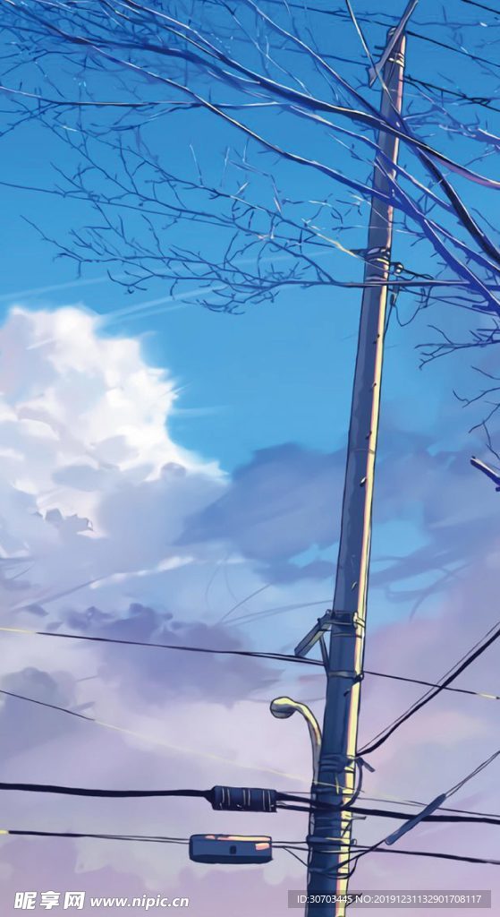 一根电线杆