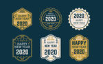 6款复古2020年新年标签