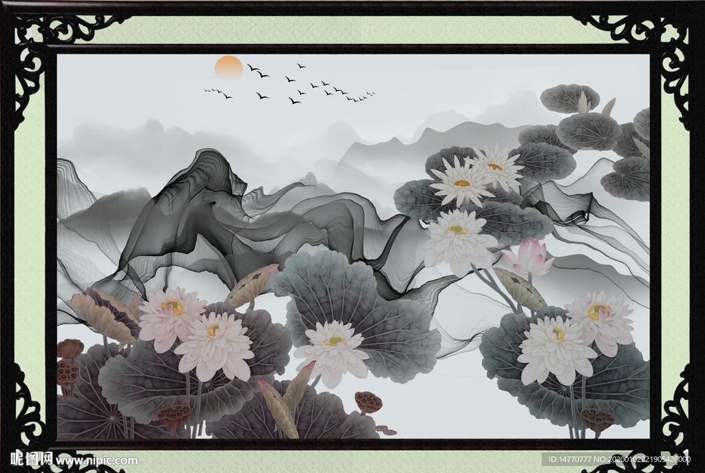 国画荷花