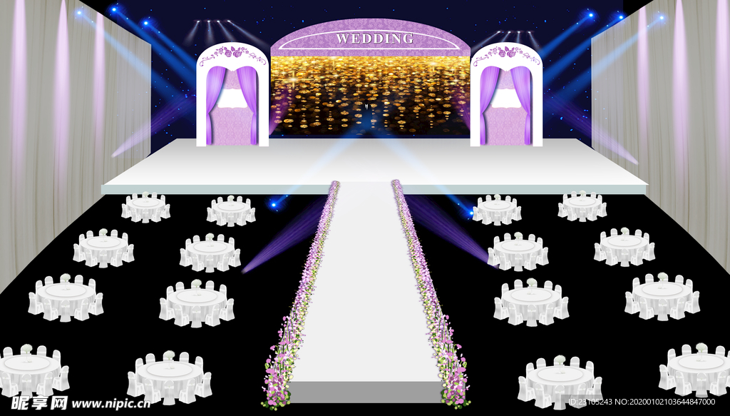 粉紫色梦幻婚礼