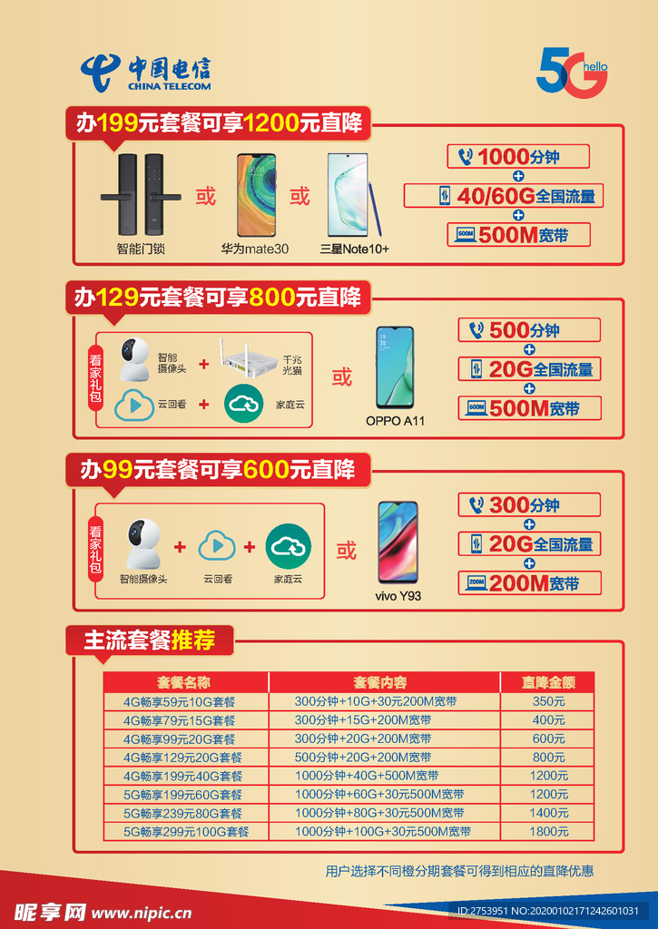 中国电信5G套餐