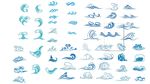 卡通海浪 浪花  海
