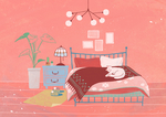粉红浪漫插画