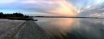 新西兰海滨夕阳风光