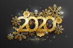 2020年金色雪花新年贺卡