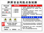 冲床安全风险点告知牌