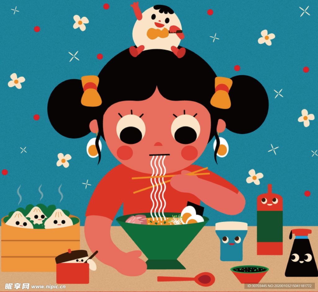 丸子头女孩