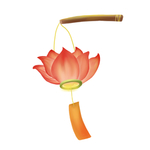 手绘卡通莲花灯