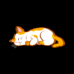 卡通手绘小猫睡觉