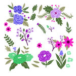 手绘花草 牡丹花园 元素素材