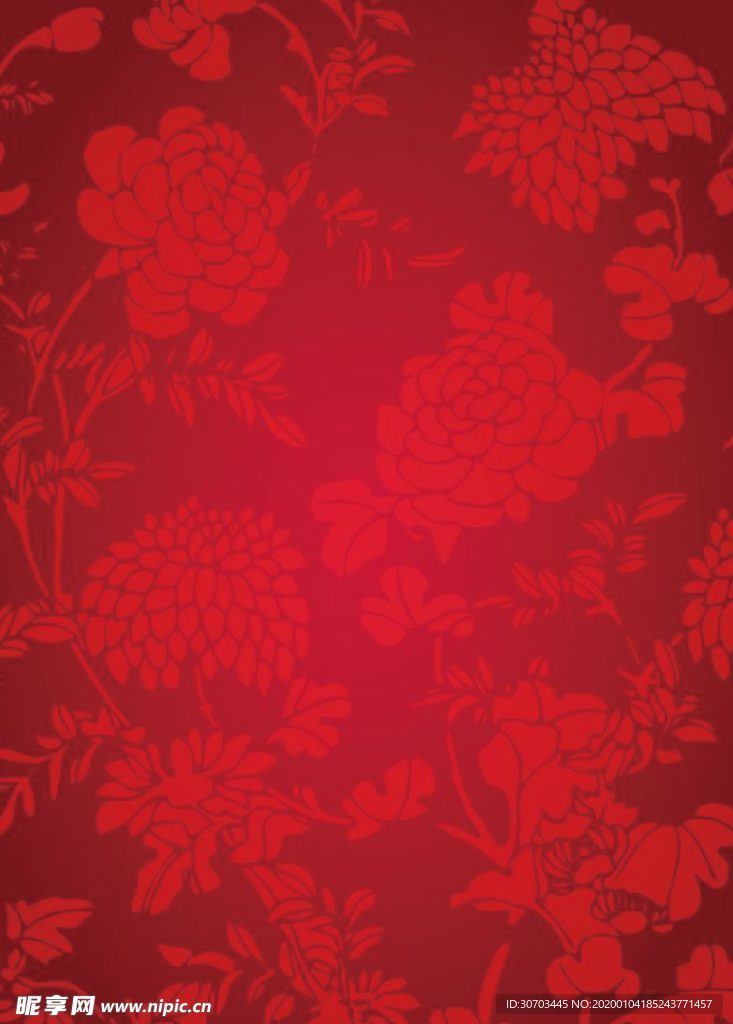 红色花纹背景