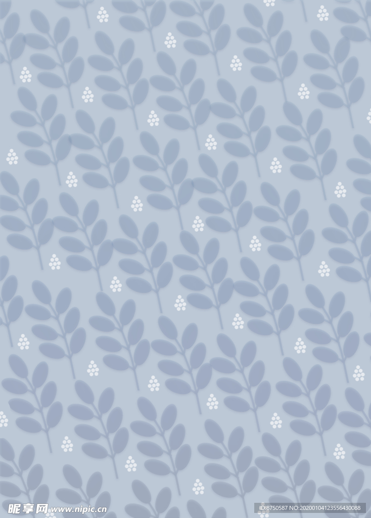 蓝灰色树叶图案