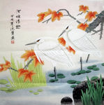 国画仙鹤花鸟