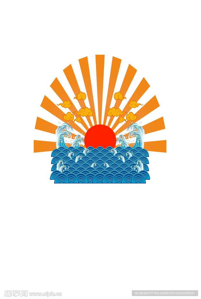 水波浪 太阳