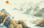 意境山水背景墙